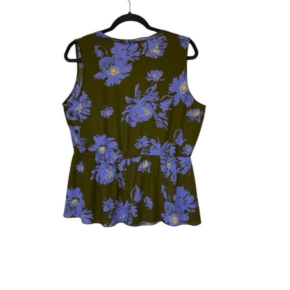 CAbi Celebrity Olive Grn & Lilac Sleeveless Top Sz M Casual, Career - Picture 4 of 13